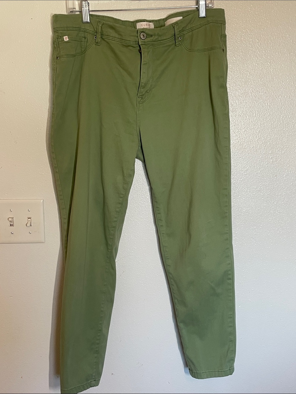 Women's Olive Green Slim Track Joggers - Casual Pull-On Pants